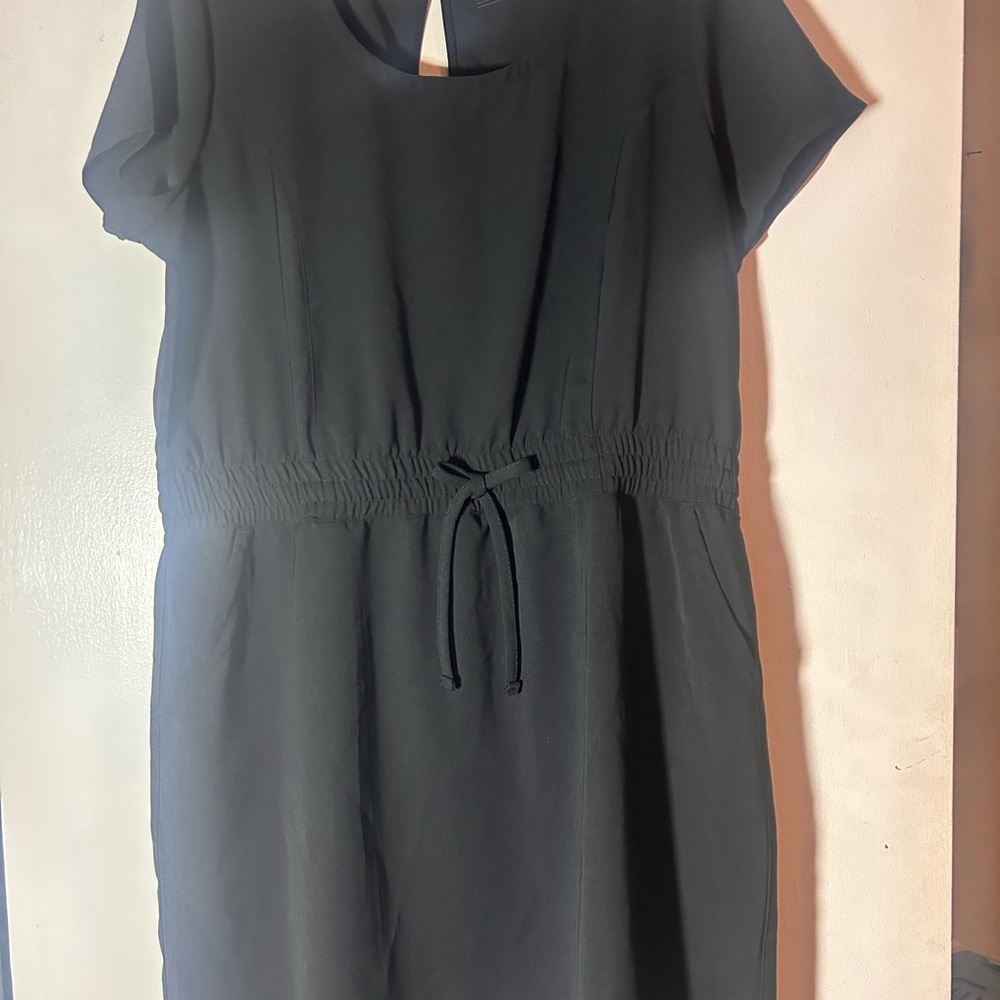 32Degrees Cool Large Black Drawstring Preppy Dress with Pockets